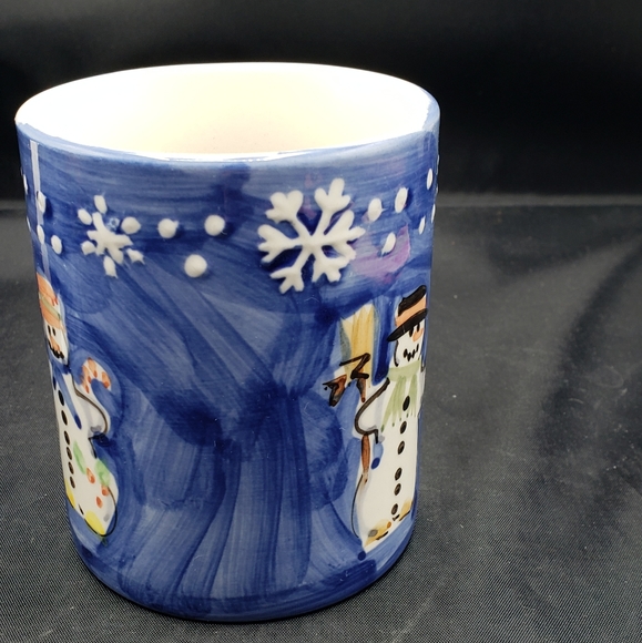 Tabletops Unlimited snow couple coffee tea mugs snowmen - Picture 3 of 6